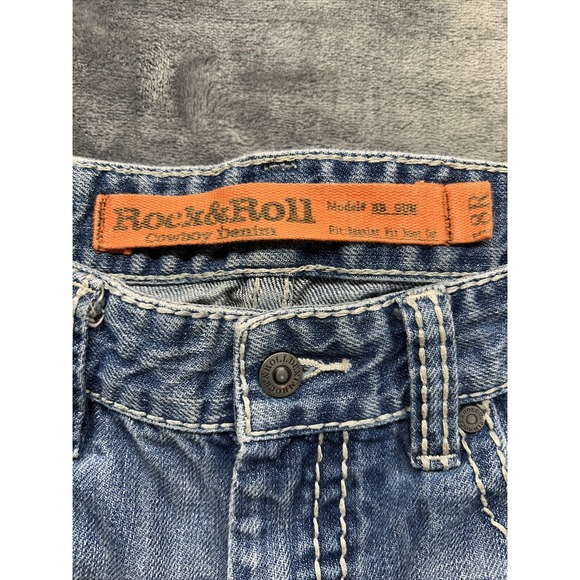 Rock & Roll Denim Jeans Women's 18R BB Gun Regular Fit Boot Cut Western Distress - Picture 3 of 16